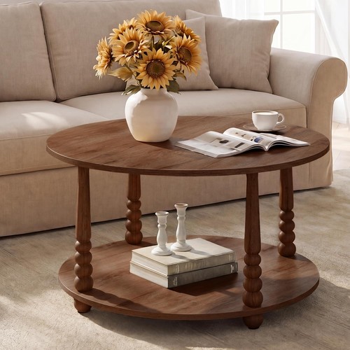 Vasagle tier round coffee - 2-tier,