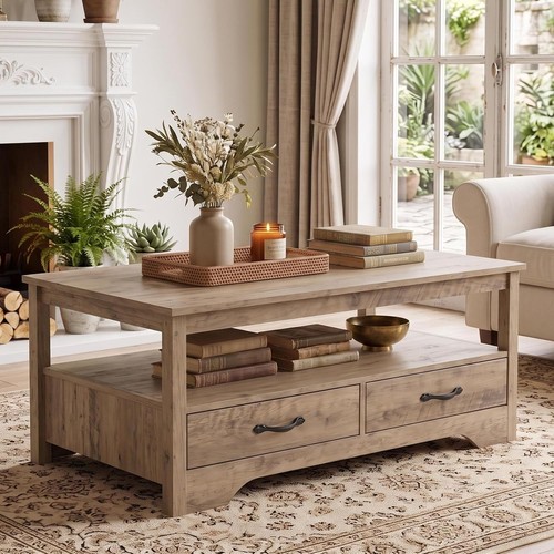 Rectangular coffee table with - table,