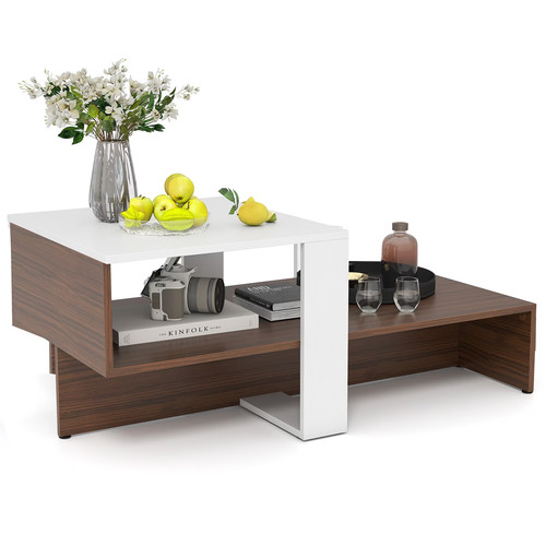 Tier geometric coffee table - geometric,
