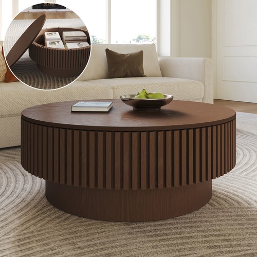 Round coffee table - round, with